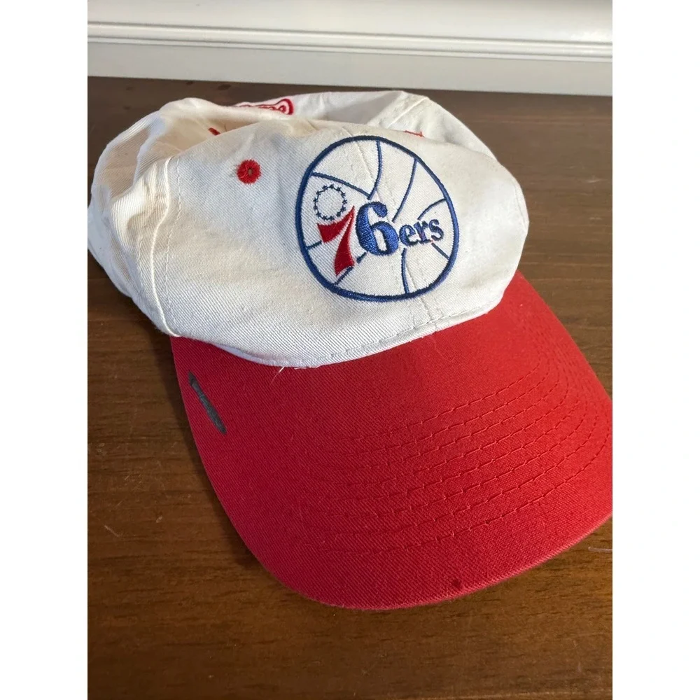 Vintage Philadelphia 76ers Coca-Cola Snapback Hat BD&A NBA Basketball Red White